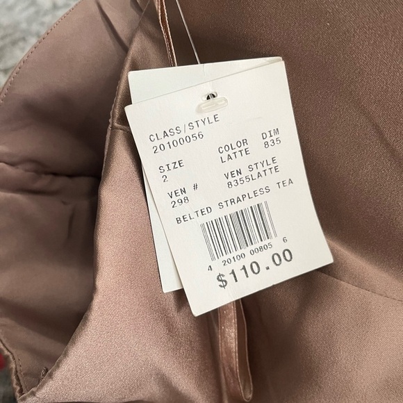 NWT Vintage x Michaelangelo Strapless Bustier Dress in Latte - Picture 12 of 12